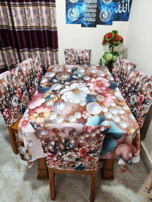 Premium 3d Print Dining Table cover Set