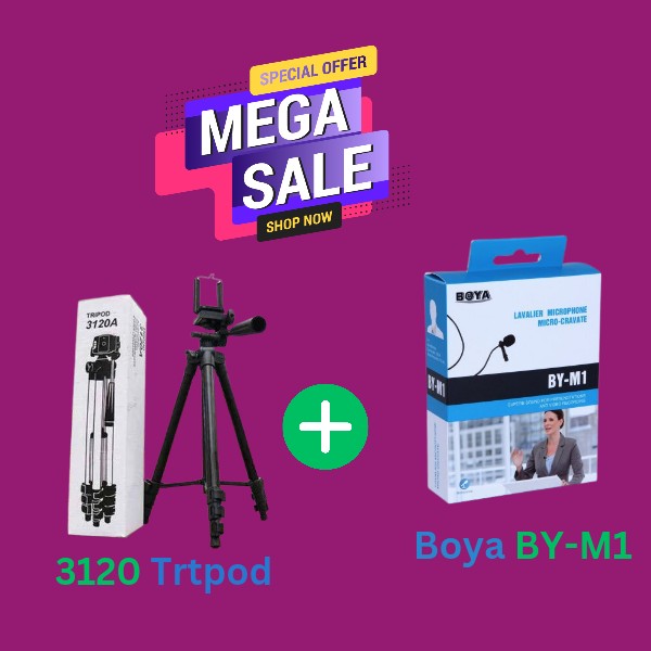 Tripod 3120 Mobile Stand Black BOYA microphone BYM1