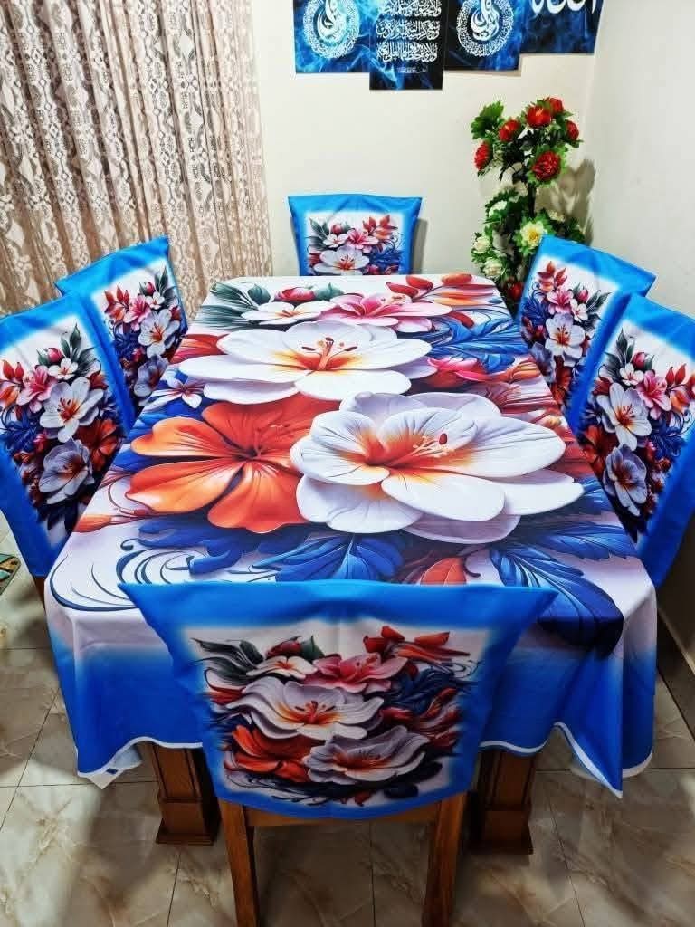 Premium 3d Print Dining Table cover Set