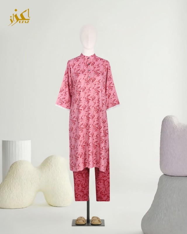 Two piece set- cotton-vibrant pink