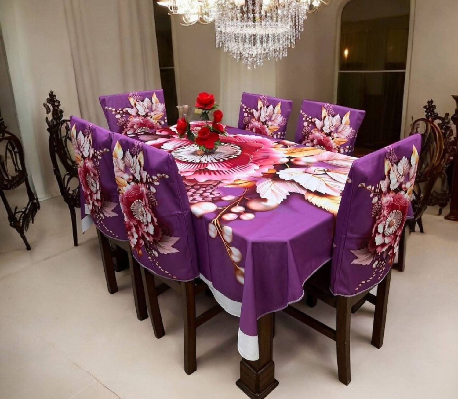 Premium 3d Print Dining Table cover Set