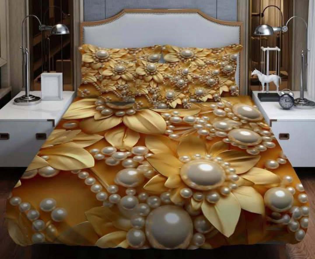 King size 3d Waterproof bedsheets Set